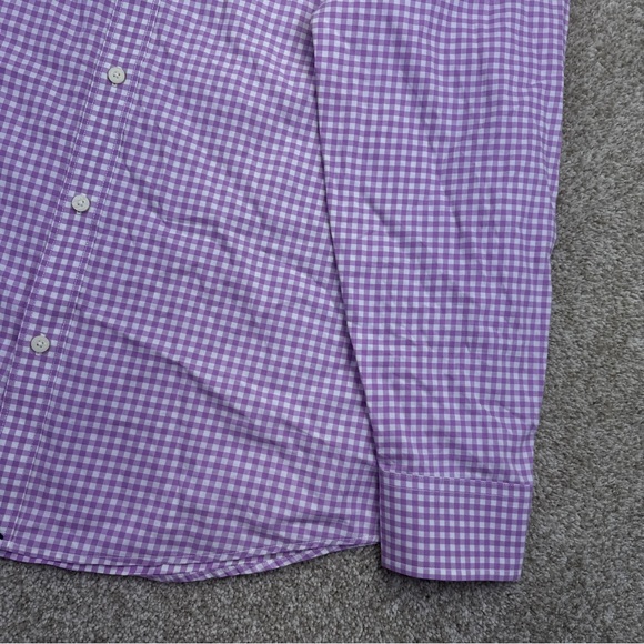 UNTUCKit Men's Lavender Checkered Button Down Meursault Shirt Size XXL - Picture 3 of 14
